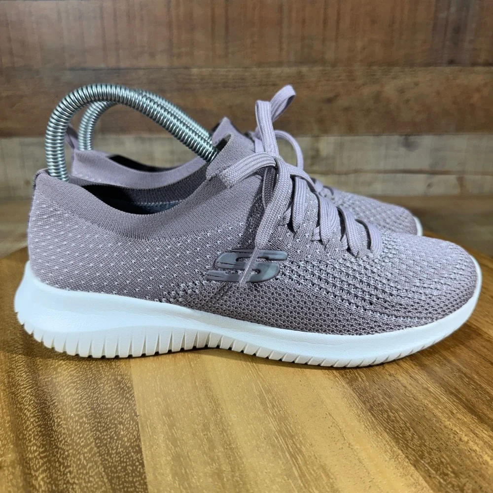 Skechers Sneaker Womens 7.5 Purple Ultra Flex Statements 56067R Memory Foam Knit